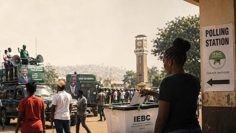 Kenya editorial hero image showing by-election results and political momentum toward 2027.